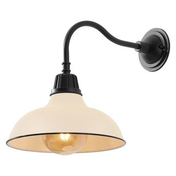 Aurora 12.25" Farmhouse Industrial Indoor/Outdoor Iron LED Gooseneck Arm Outdoor Sconce